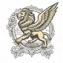 lion and eagle soaring tattoo design idea