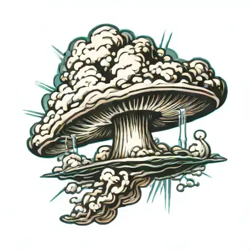 nuclear mushroom cloud  tattoo design idea