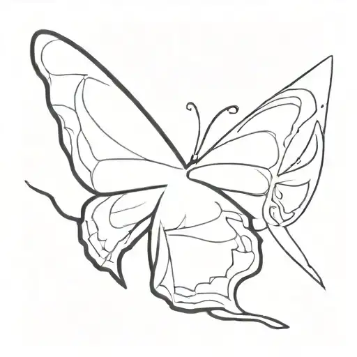 side view butterfly in flight tattoo design idea