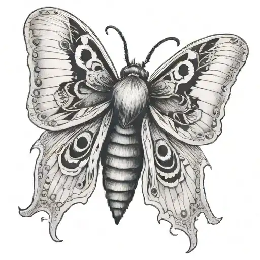 death moth tattoo design idea