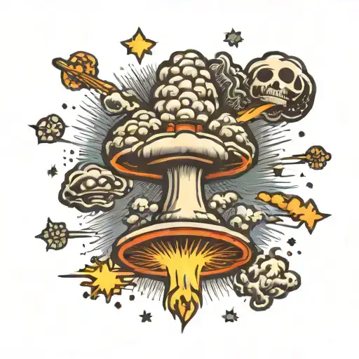 nuclear mushroom cloud  tattoo design idea