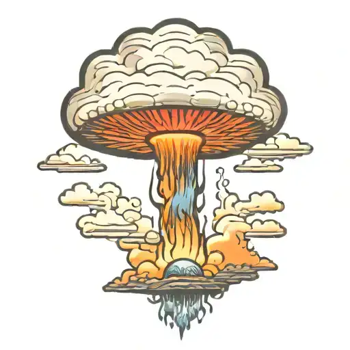 nuclear mushroom cloud  tattoo design idea