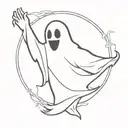 sheet ghost flashing  tattoo design idea