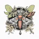 death moth tattoo design idea