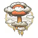 nuclear mushroom cloud  tattoo design idea