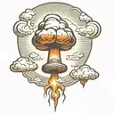 nuclear mushroom cloud  tattoo design idea