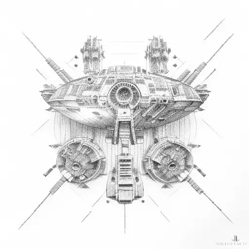 millenium falcon tattoo design idea