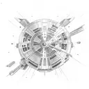 lightsaber with millenium falcon tattoo design idea