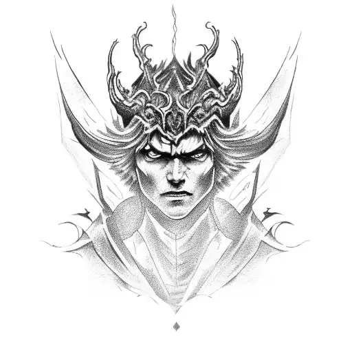 Infernal battle between Dante and a powerful demon tattoo design idea