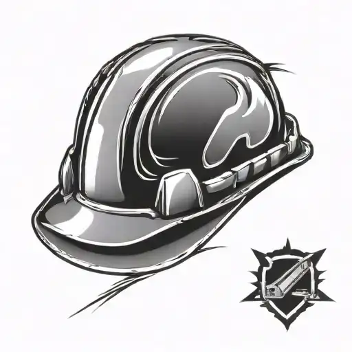 construction hard hat tattoo design idea