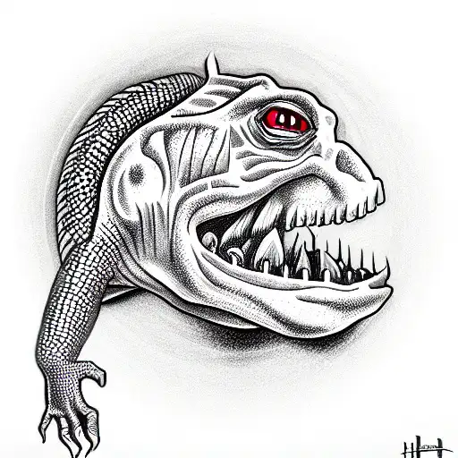 reptilian pope tattoo design idea