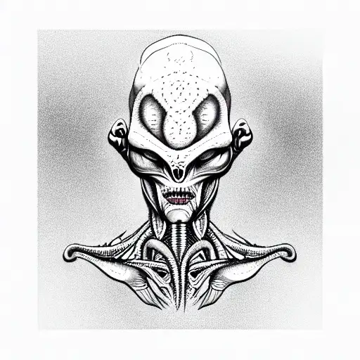 alien president tattoo design idea