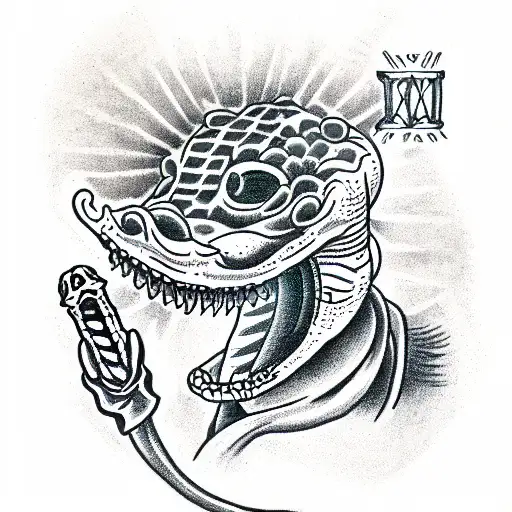 reptilian pope tattoo design idea