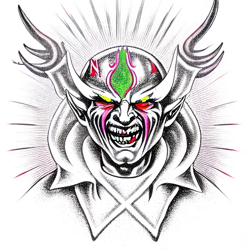 demon pope tattoo design idea