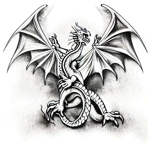 Dragon preist pope tattoo design idea