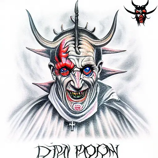 demon pope tattoo design idea