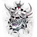 demon pope tattoo design idea