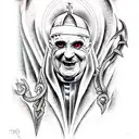 demon pope tattoo design idea
