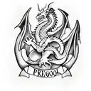 Dragon preist pope tattoo design idea