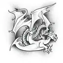 Dragon preist pope tattoo design idea