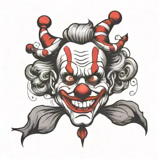 clown face  tattoo design idea
