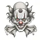 clown face  tattoo design idea