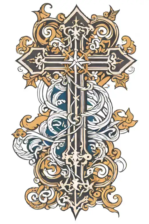 Nautical Cross tattoo tattoo design idea