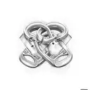 Two Hearts In The Shape Of Handcuffs tattoo design idea