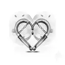 Two Hearts In The Shape Of Handcuffs tattoo design idea