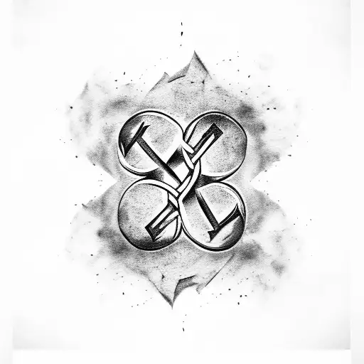 Nordic runes intertwined with raven feathers tattoo design idea