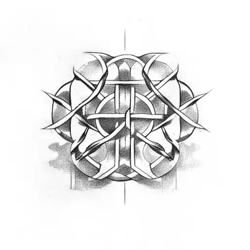 Nordic runes intertwined with raven feathers tattoo design idea
