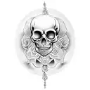 memento mori, skeleton, death, hourglass tattoo design idea