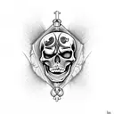 memento mori, skeleton, death, hourglass tattoo design idea