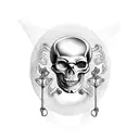 memento mori, skeleton, death, hourglass tattoo design idea