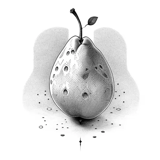 Pear heart tattoo design idea