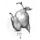 Pear heart tattoo design idea