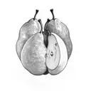 Pear heart tattoo design idea