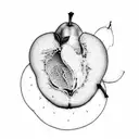 Pear and Apple tattoo design idea