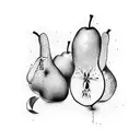 Pear and Apple tattoo design idea