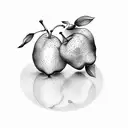 Pear and Apple tattoo design idea