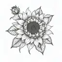 Sunflower "You are my sunshine" "My only sunshine"  tattoo design idea