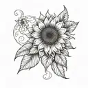 Sunflower "You are my sunshine" "My only sunshine"  tattoo design idea