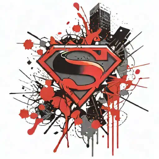 superman symbol with a T instead of S letter tattoo design idea