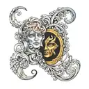 gemini good vs evil tattoo design idea