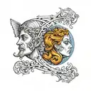 gemini good vs evil tattoo design idea