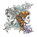 gemini good vs evil tattoo design idea