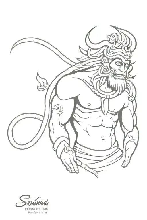 hanuman and shiv sleeve tattoo tattoo design idea