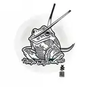 samurai frog tattoo design idea