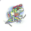 samurai frog tattoo design idea