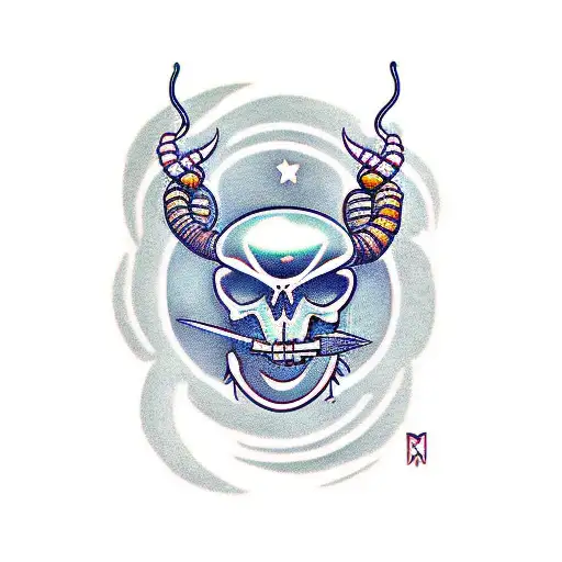 scorpio with "TRAN" in the image tattoo design idea